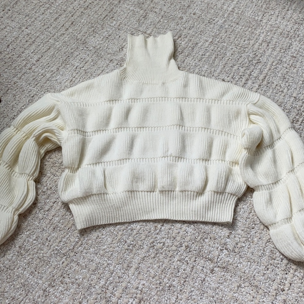Cropped turtle neck sweater